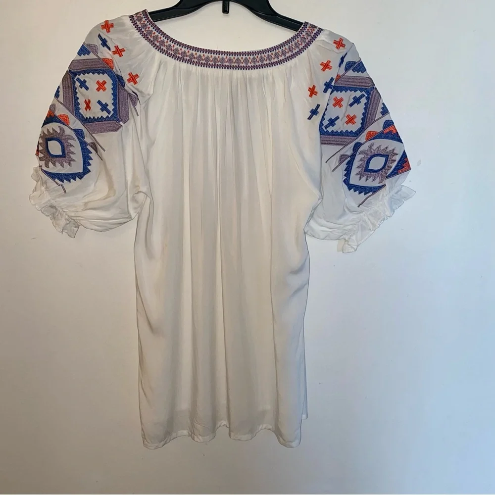 Luna Moon Size: Small Boho Embroidered Peasant Blouse - Picture 2 of 9